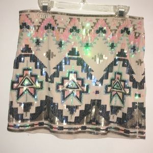 Express sequin mini skirt